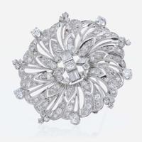 14K White Gold and Diamond Pendant
