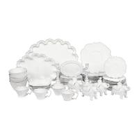 An Assembled White Glazed Earthenware Table Service
