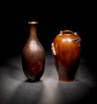 Two Japanese Bronze Vases
