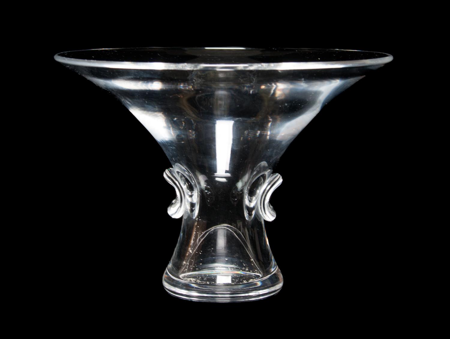 A Steuben Glass Vase Height 4 5/8 x diameter 6 3/4 inches.