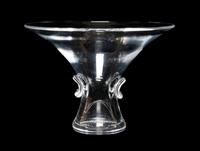A Steuben Glass Vase Height 4 5/8 x diameter 6 3/4 inches.