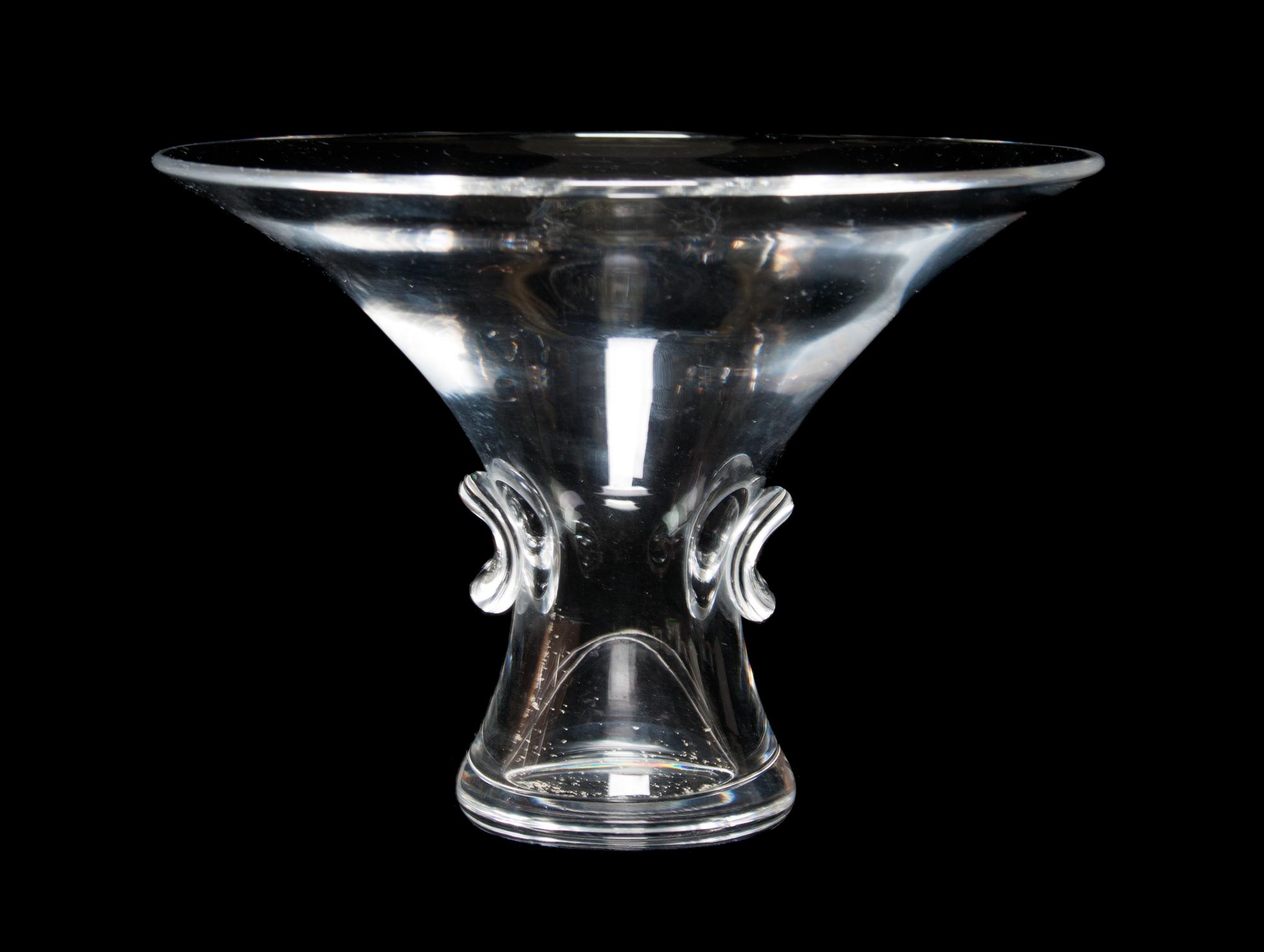 A Steuben Glass Vase Height 4 5/8 x diameter 6 3/4 inches.