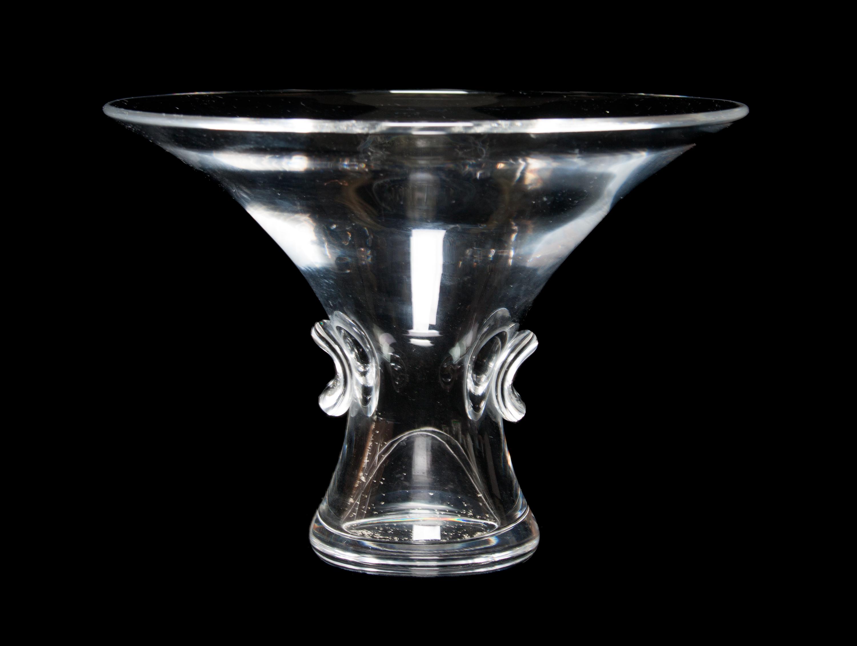 A Steuben Glass Vase Height 4 5/8 x diameter 6 3/4 inches.