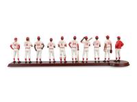 A Cincinnati Reds 1975 Big Red Machine Danbury Mint Figurine Display,