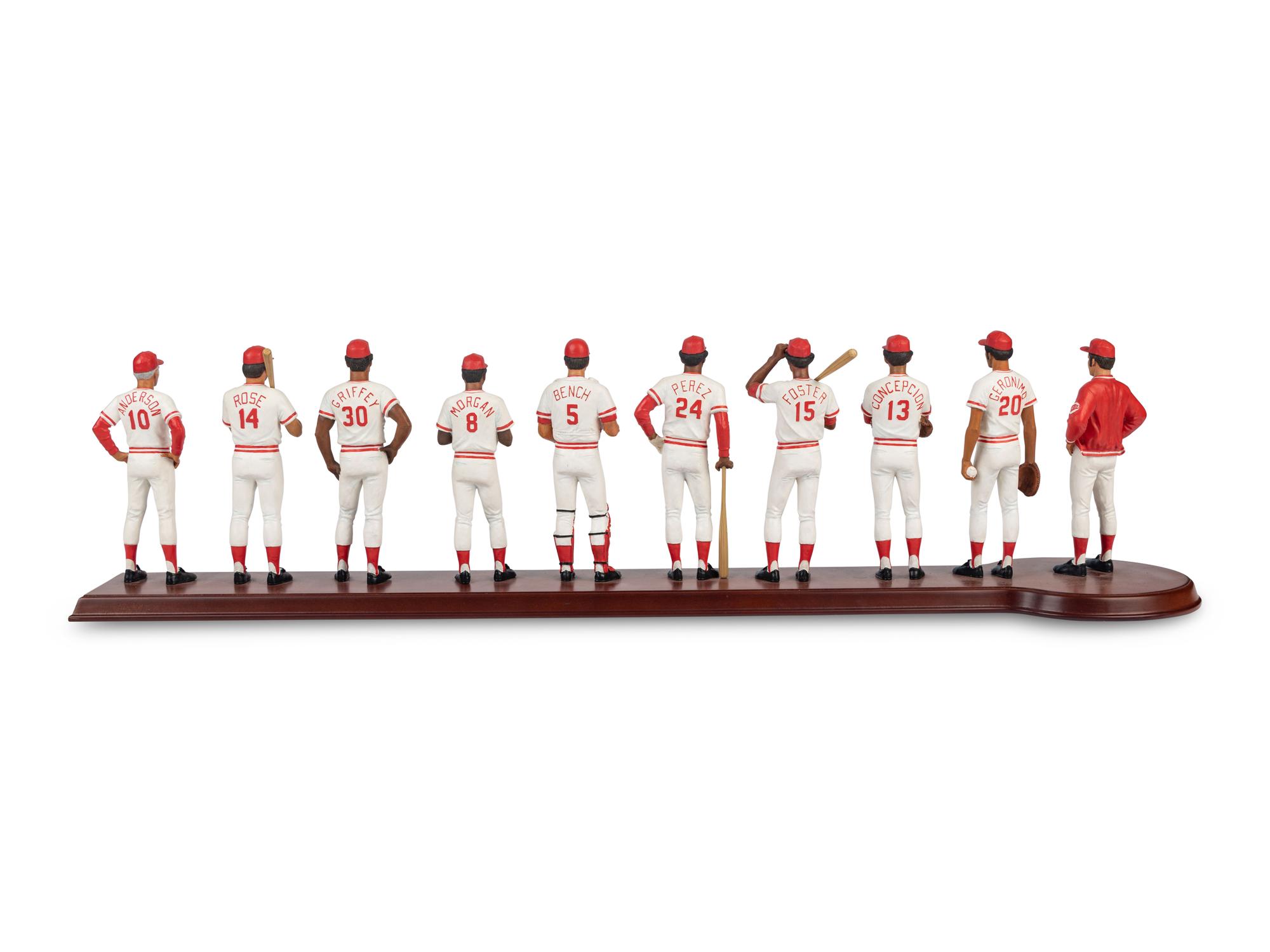 A Cincinnati Reds 1975 Big Red Machine Danbury Mint Figurine Display,