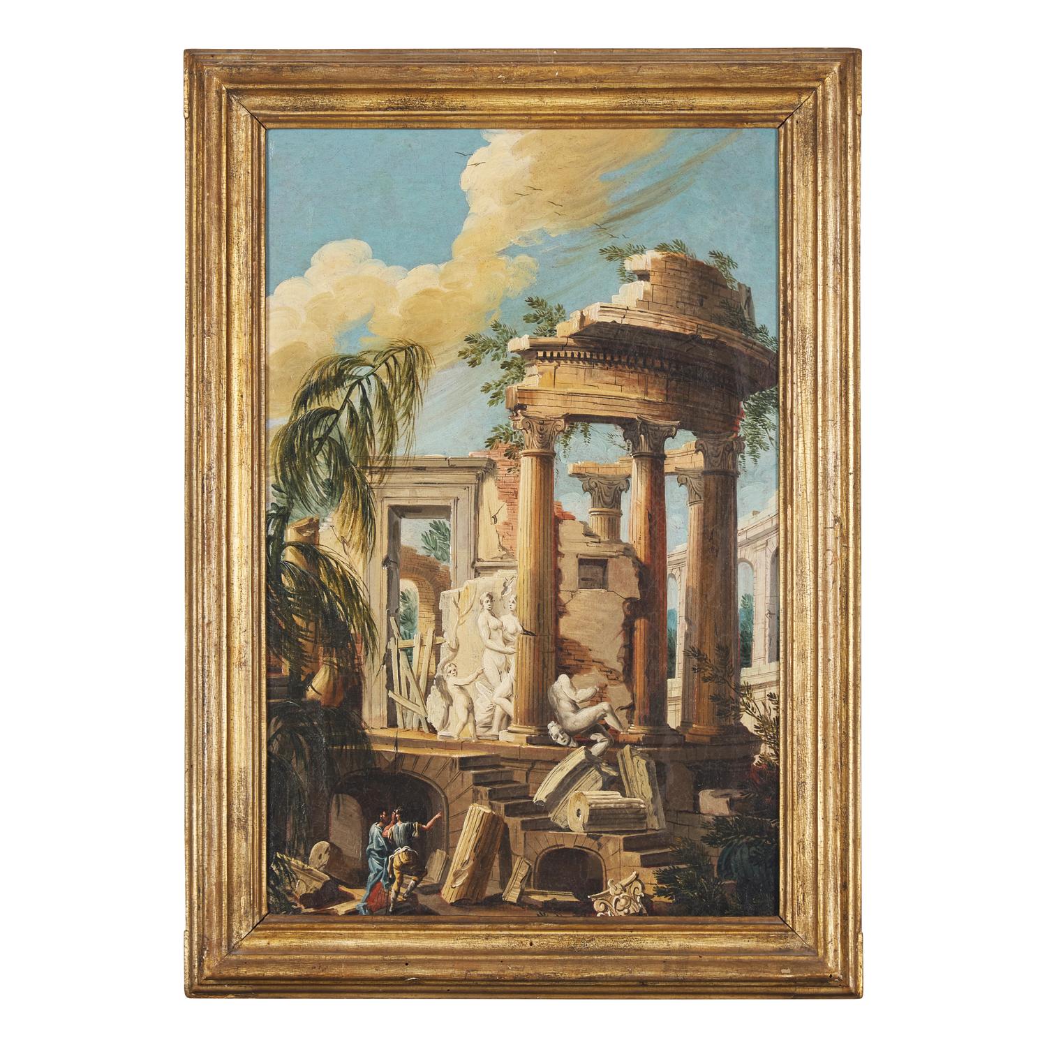 Manner of Viviano Codazzi (Italian, c. 1604-1670) 18th Century — Capricci with Figures