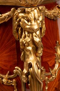 A Pair of Louis XV Style Gilt Bronze Mounted Marquetry Pedestals After the Model by Joseph-Emmanuel Zwiener