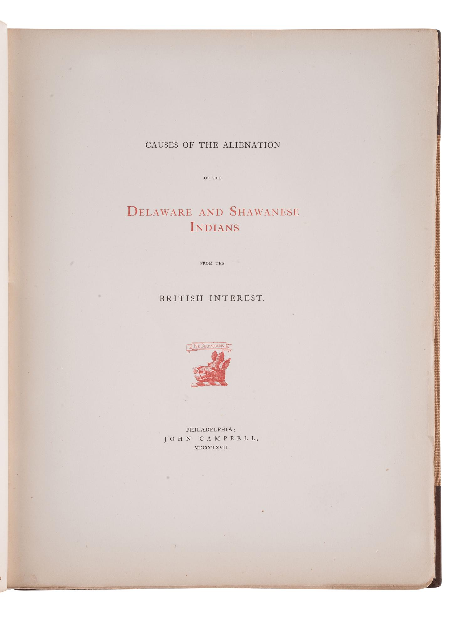 [NATIVE AMERICANS]. 5 works related to early conflicts with Native Americans.