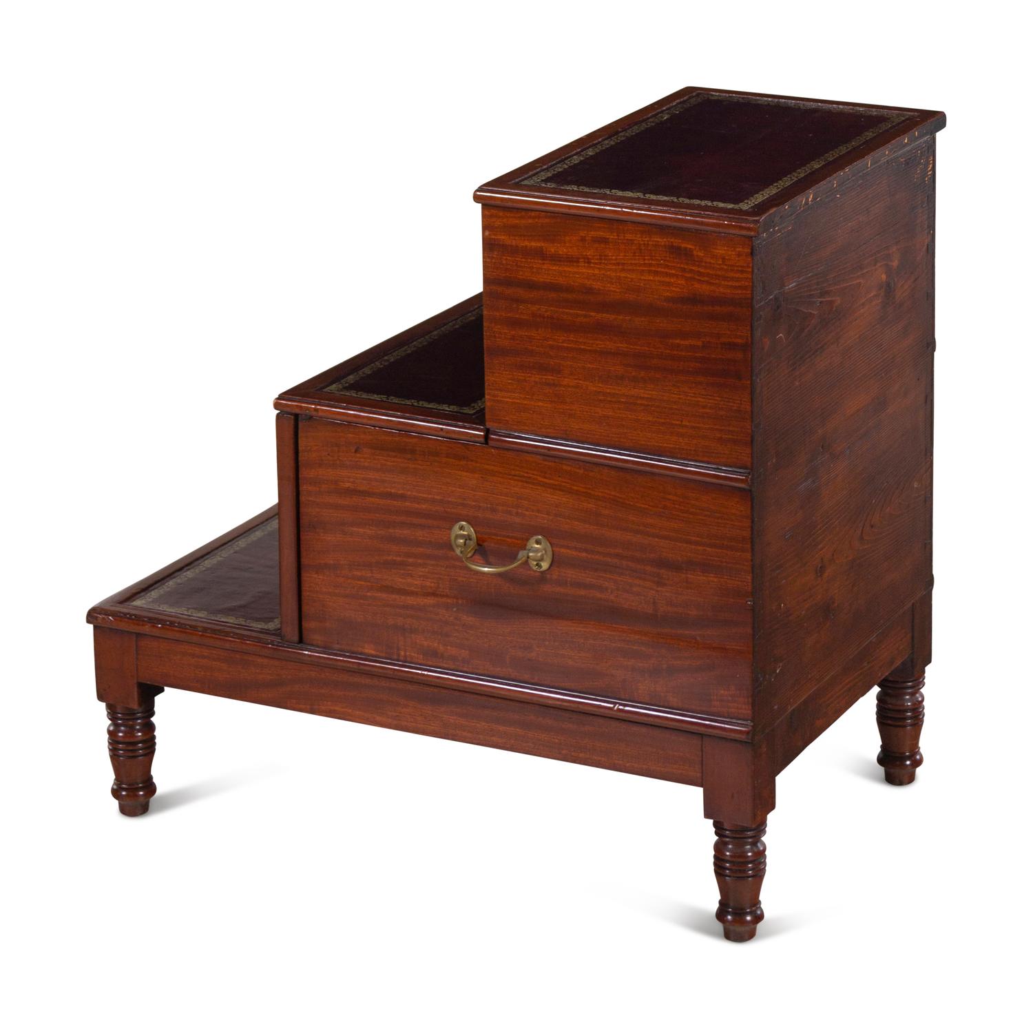 A Set of Regency Mahogany Library Steps
