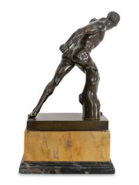 A Continental Bronze Figure of The Borghese Gladiator