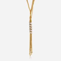 An 18K Yellow Gold and Diamond Tassel Necklace