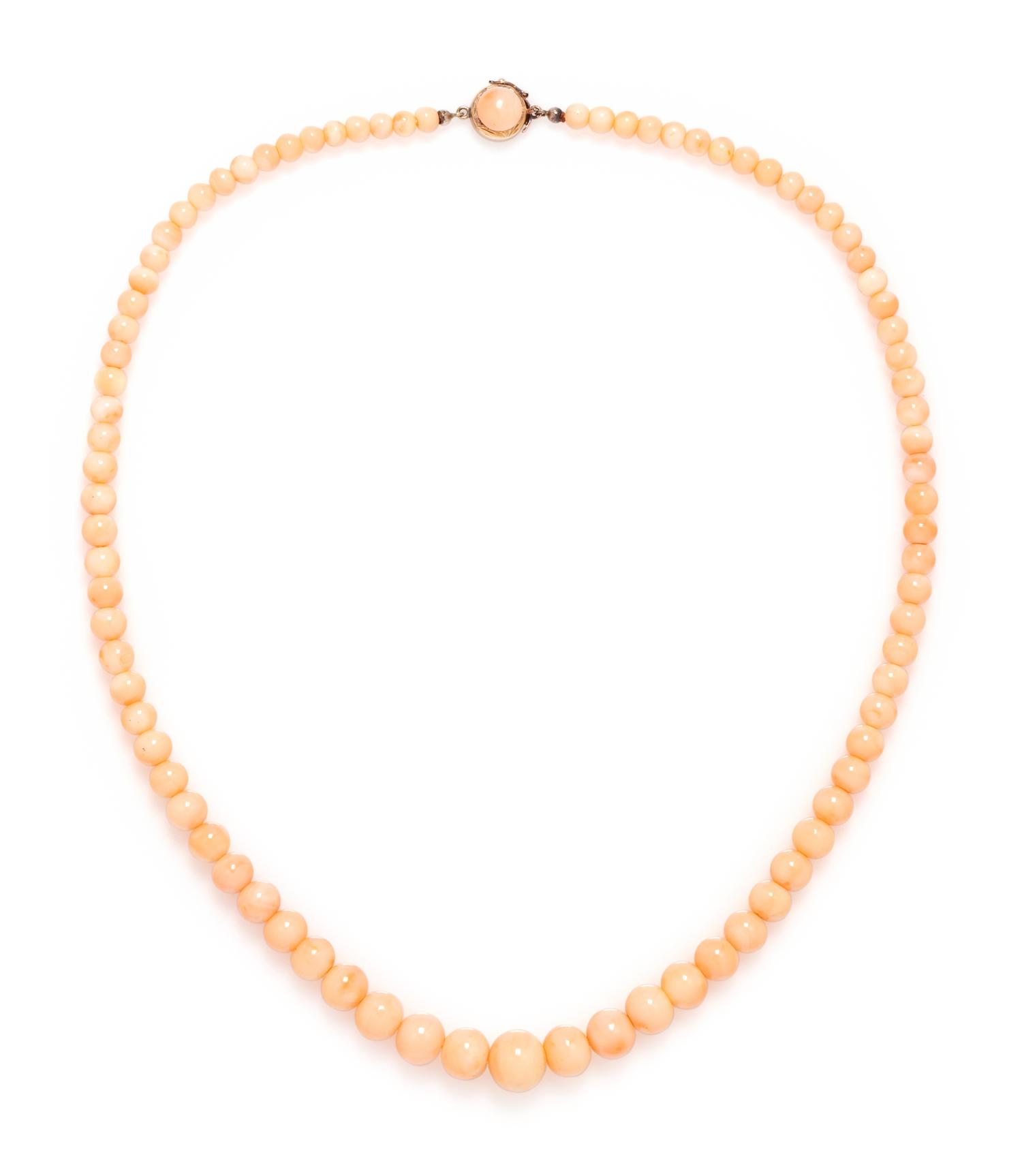 ANGEL SKIN CORAL BEAD NECKLACE
