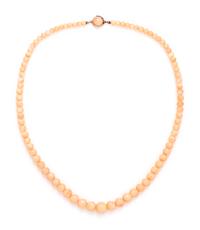 ANGEL SKIN CORAL BEAD NECKLACE