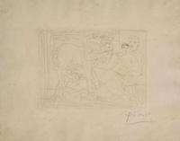 Pablo Picasso (Spanish, 1881-1973) Le Repos du Sculpteur devant un Centaure et une Femme, from La Suite Vollard