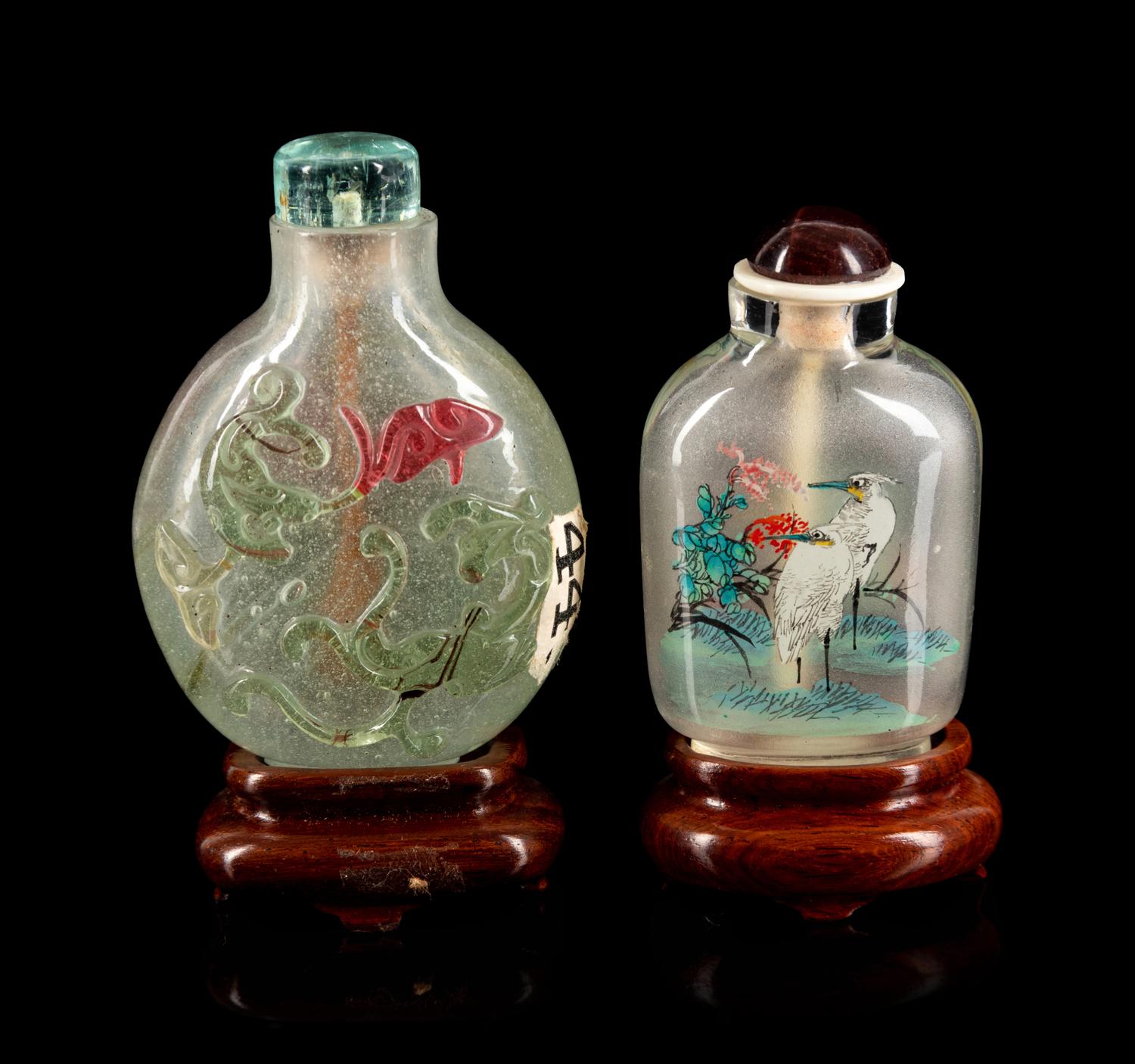 Two Chinese Glass Snuff Bottles