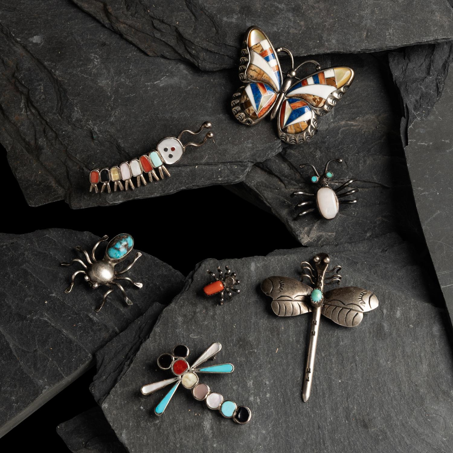 Navajo, Zuni, and Southwestern-style Insect Pins / Pendants