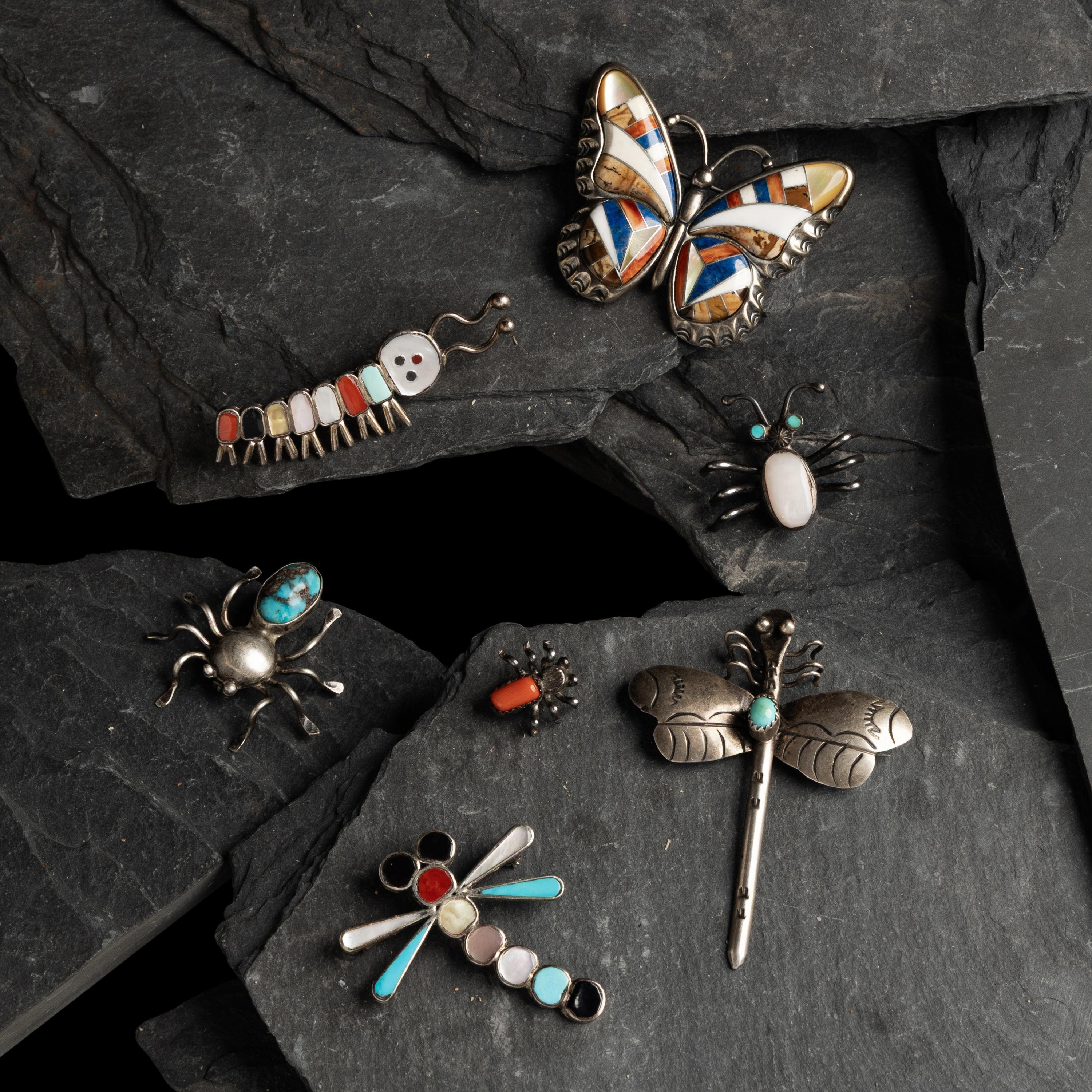 Navajo, Zuni, and Southwestern-style Insect Pins / Pendants