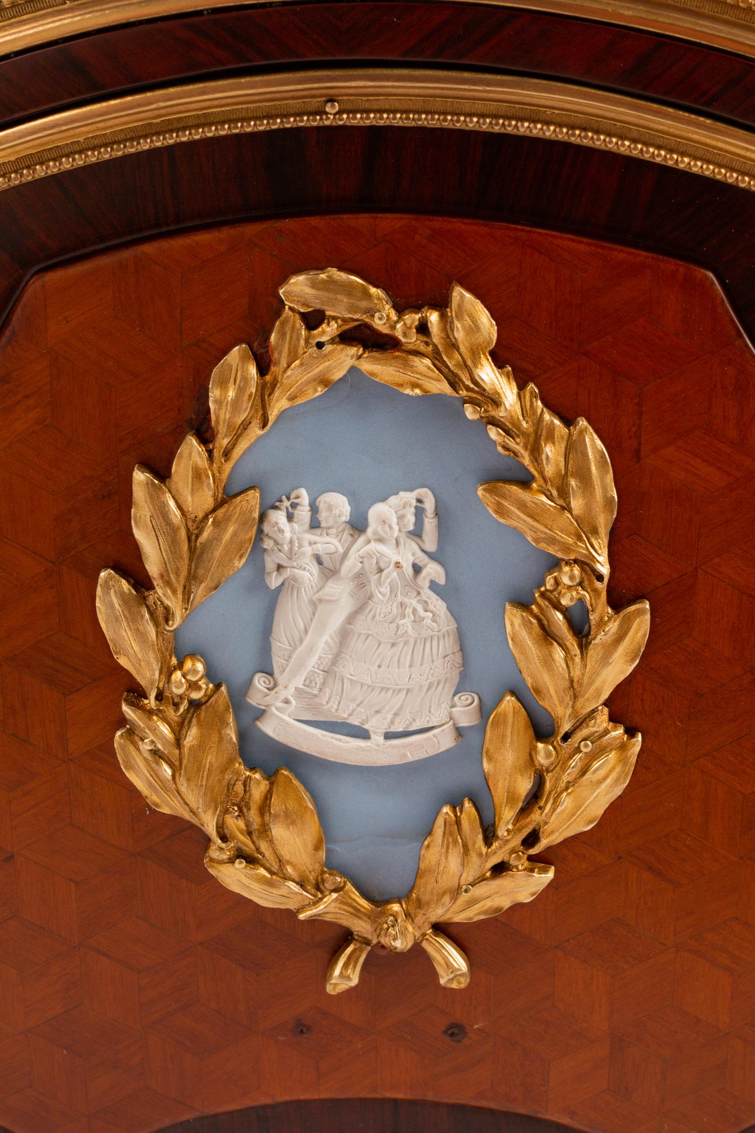 A Louis XV/XVI Transitional Style Gilt-Bronze-Mounted Kingwood and Tulipwood Vitrine