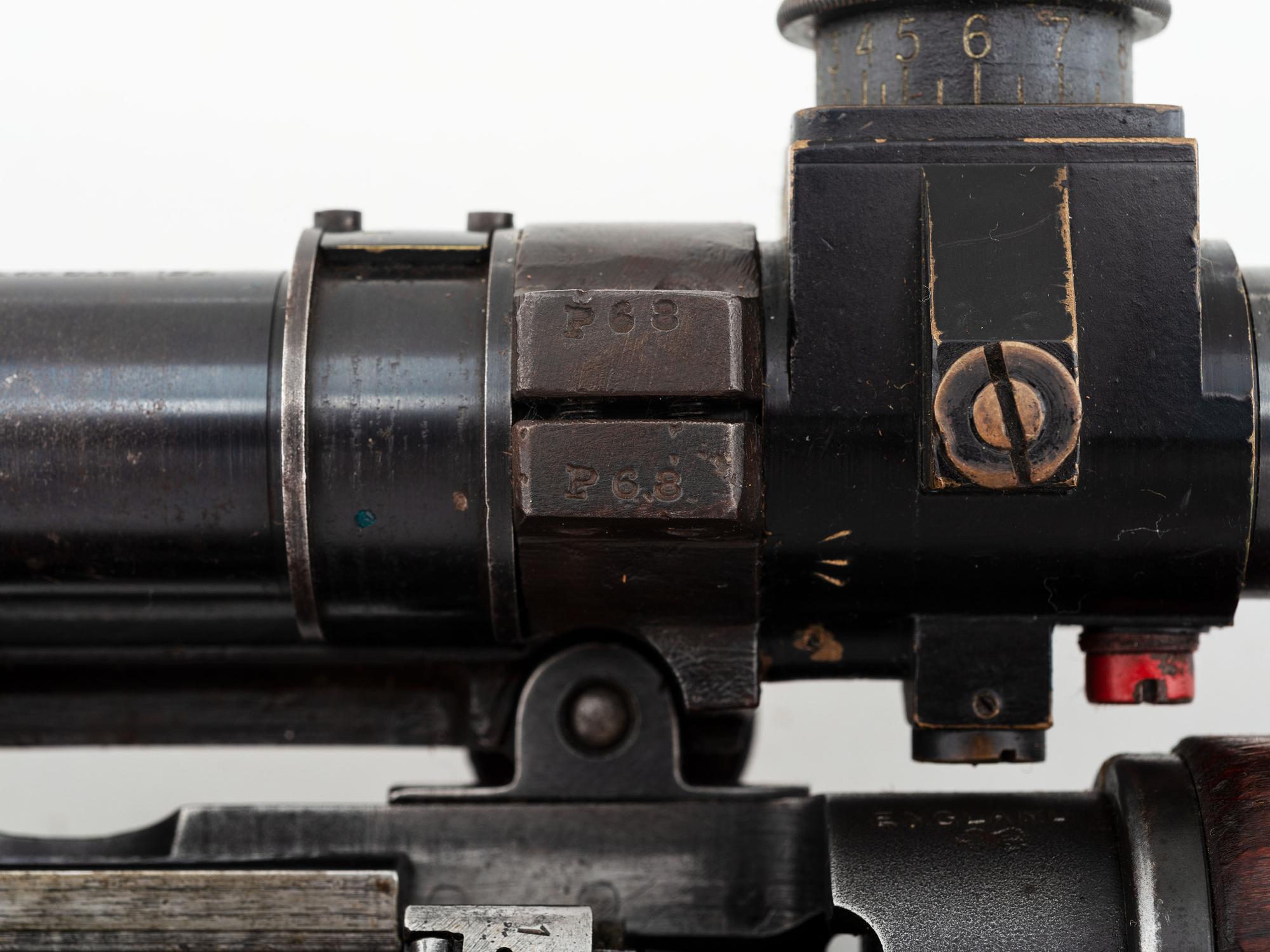 ** WWII-era Enfield R.O.F.M. No.4 Mk.1 Rifle in Sniper Configuration with Accessories and Scope