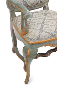 A Pair of Venetian Painted Armchairs