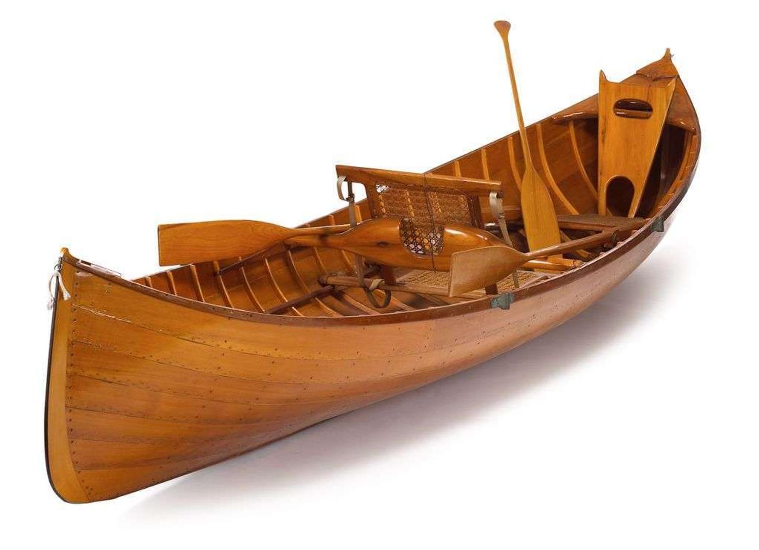 White pine, cedar and spruce Adirondack Guide Boat willard j. hanmer (d.1962), saranac lake, ny, completed 1961