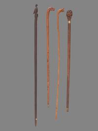 Four Folk Art Carved Canes