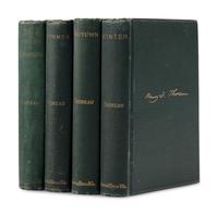 THOREAU, Henry David (1817-1862). [The Season Books]. Early Spring in Massachusetts . 1881. -- Summer . 1884 -- Winter . 1888. -- Autumn . 1892. All Boston and New York: Houghton, Mifflin and Company.