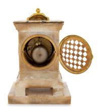 A Continental Gilt Bronze Mounted Alabaster Mantel Clock