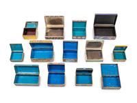 13 Chinese and Japanese Cloisonné Enamel Rectangular Boxes