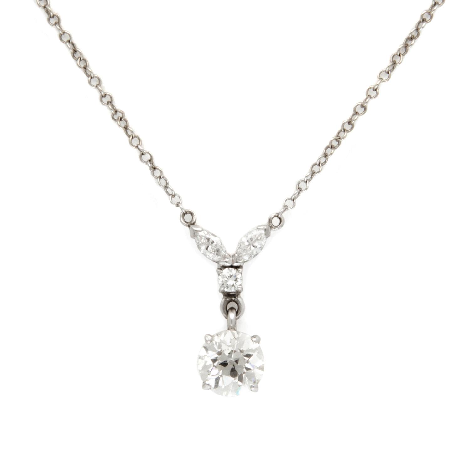 A White Gold and Diamond Pendant, 2.60 dwts.