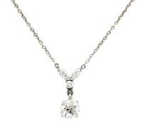 A White Gold and Diamond Pendant, 2.60 dwts.
