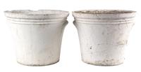 A Group of Five Concrete Planters Height of largest 13 1/2 inches x diameter 17 inches.