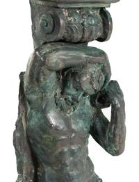 A Pair of Continental Cast Metal Figural Pedestals