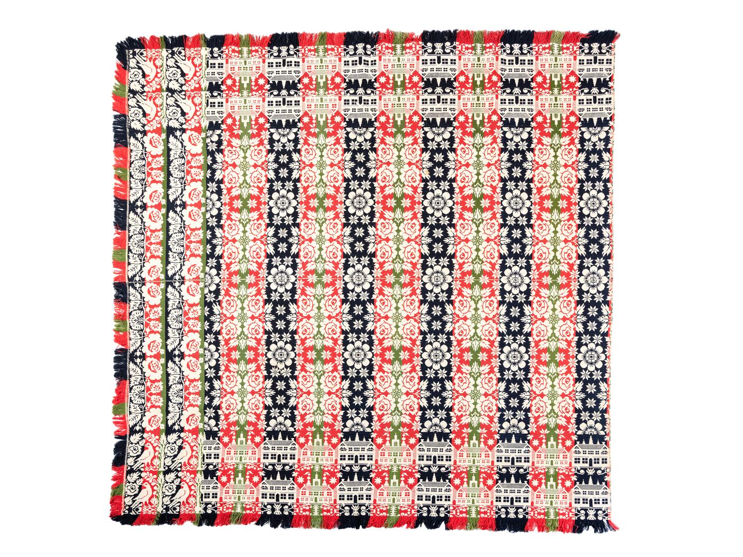 Four Jacquard Coverlets Including a George Washington Example