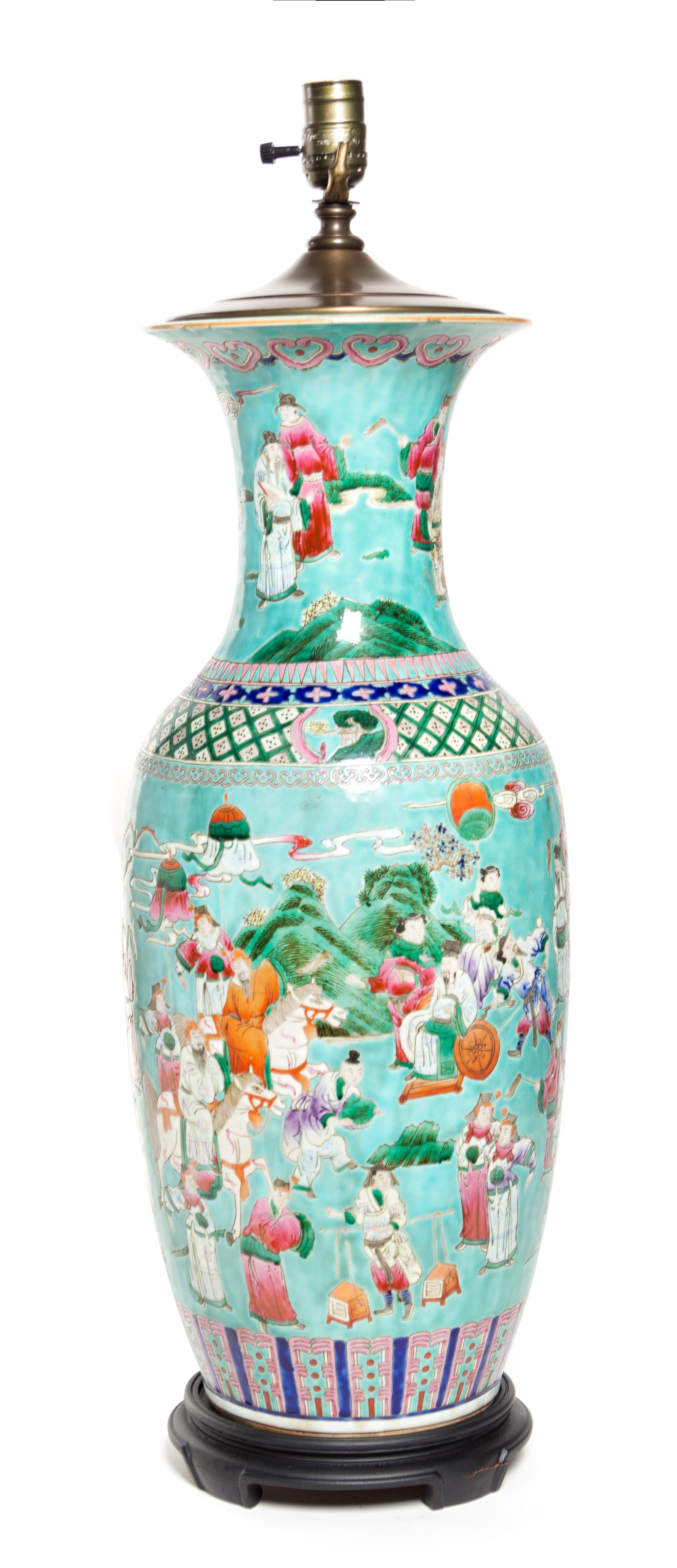 A Chinese Porcelain Vase Height 30 inches.