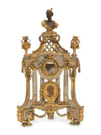 A Louis XVI Painted and Parcel Gilt Carved Wood Watch Stand