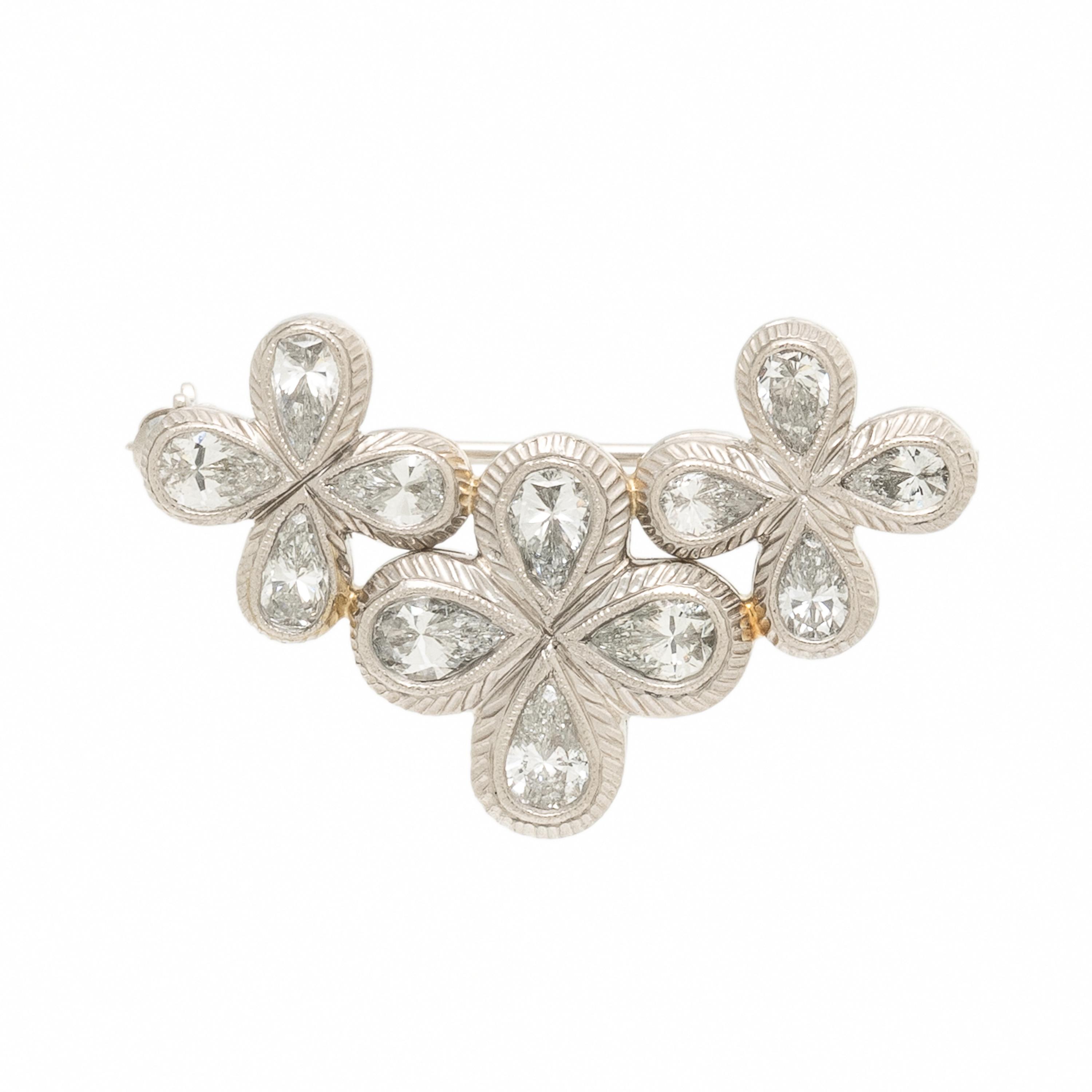 Attributed to Loree Rodkin, Diamond and Platinum Flower Brooch