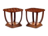 A Pair of Art Deco Style Parquetry Side Tables