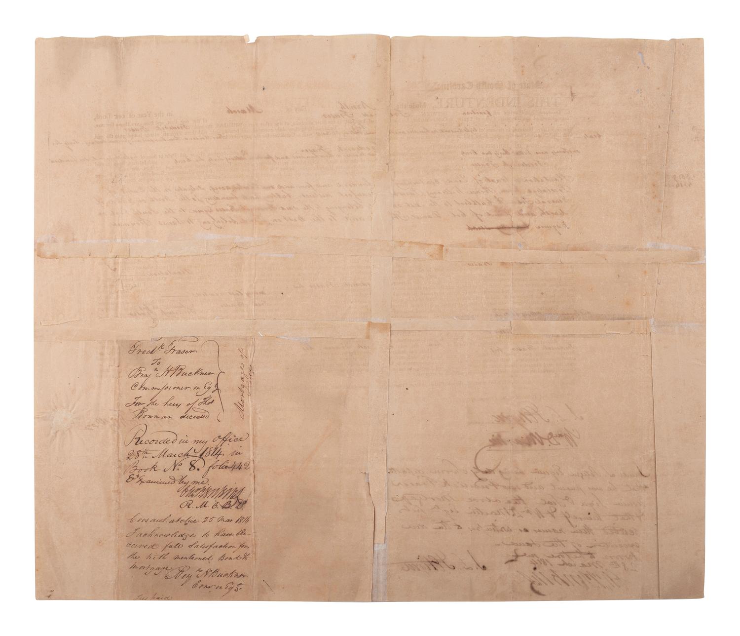 [SOUTH CAROLINA]. Document signed by jurist James L. Petigru (1789-1863), a Charleston Unionist.