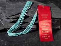 SWAIA Award Winning Fourteen-strand Finely Rolled Turquoise Necklace, 1973