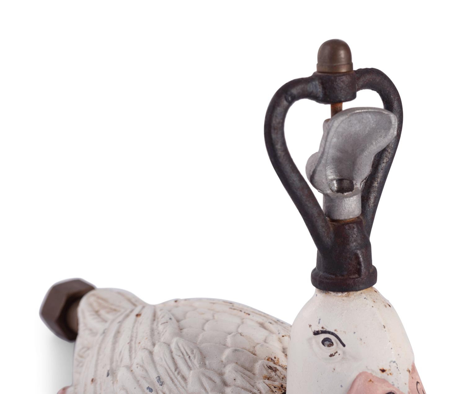 A Painted Cast Iron Duck-Form Sprinkler