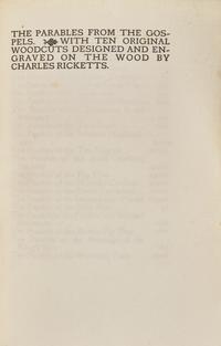 [Private Press] [Vale Press] [Gray, John] The Parables From the Gospels
