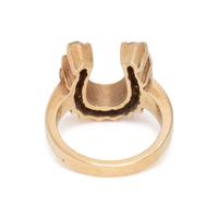 YELLOW GOLD AND DIAMOND HORSESHOE RING