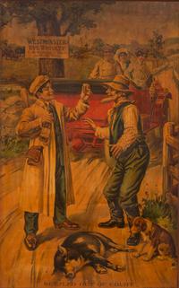 A Westminster Whiskey Tin Lithograph Advertisement