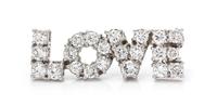 A Platinum and Diamond "LOVE" Pin, 4.70 dwts.