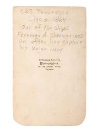 [CIVIL WAR]. MCPHERSON & OLIVER, photographers. CDV of Confederate Ironclad Ram Tennessee . New Orleans, Louisiana: ca 1864.
