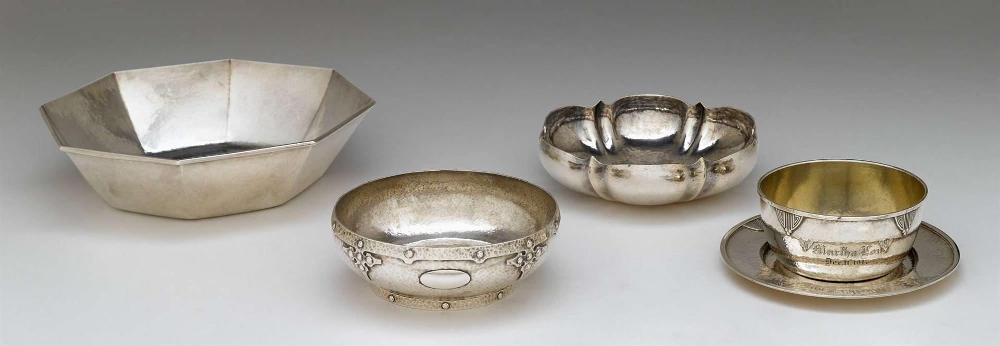 Arts & Crafts "hand wrought" sterling silver octagonal bowl the kalo shops, chicago and new york, 1912-1916