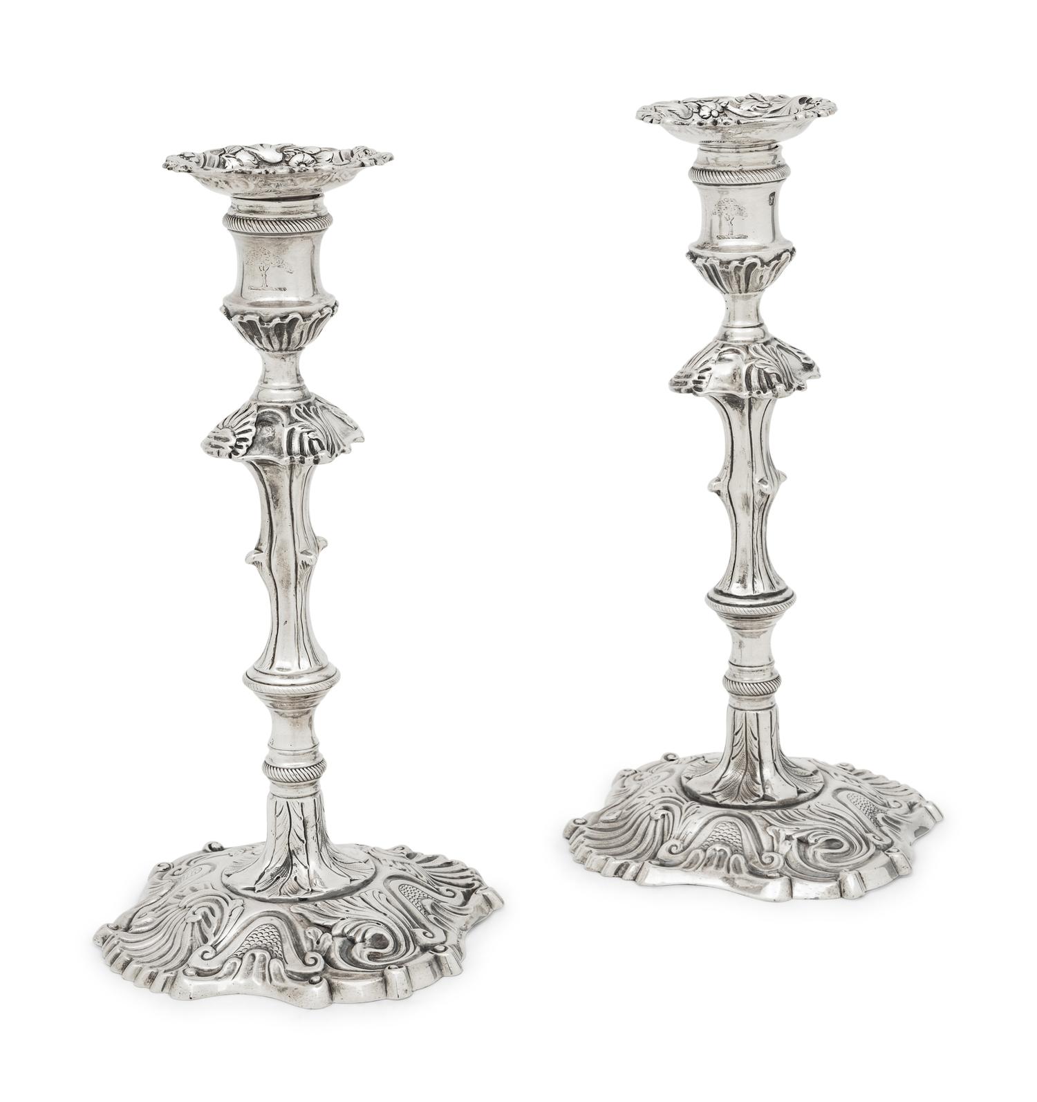 A Pair of George III Silver Candlesticks