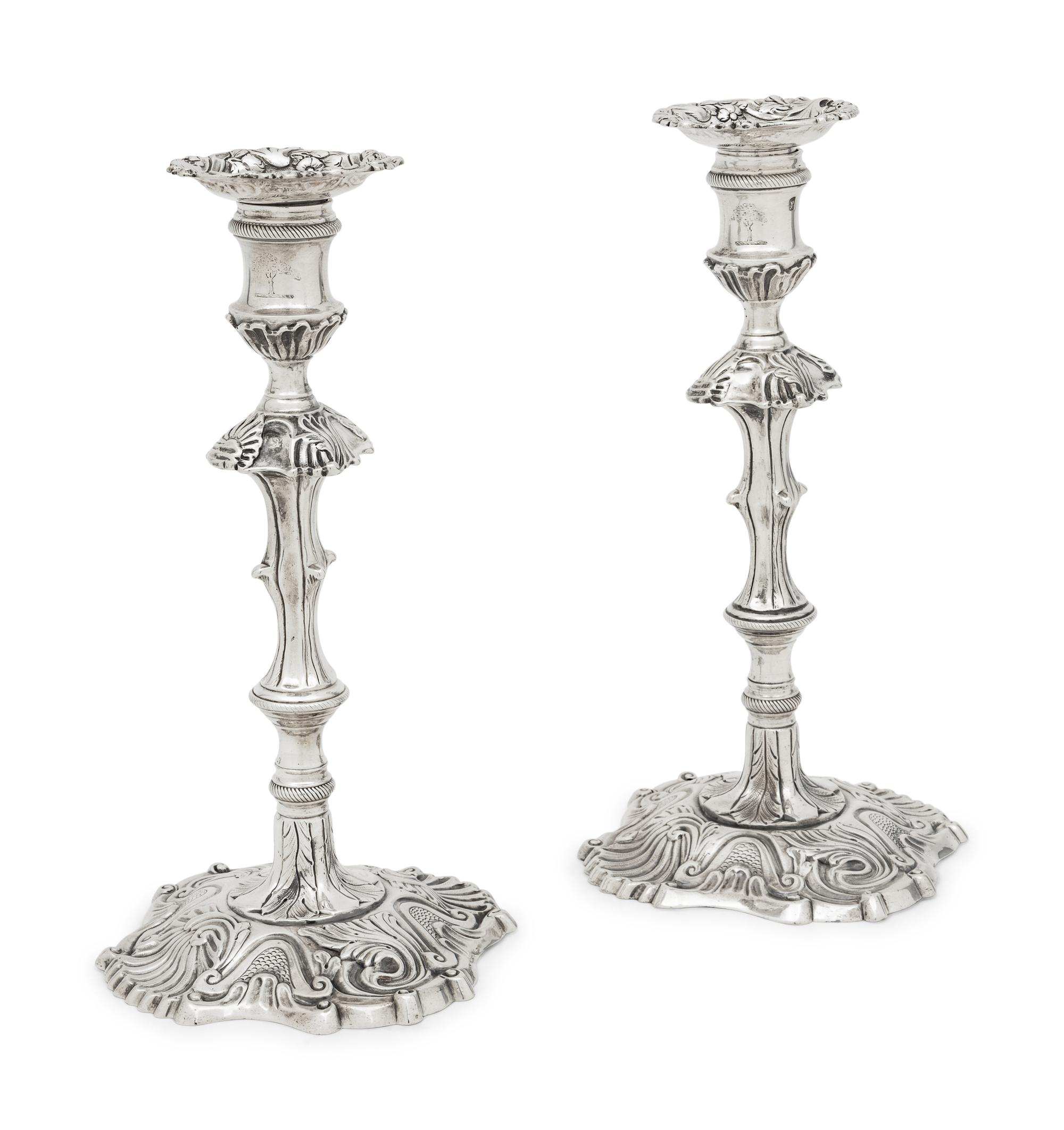 A Pair of George III Silver Candlesticks
