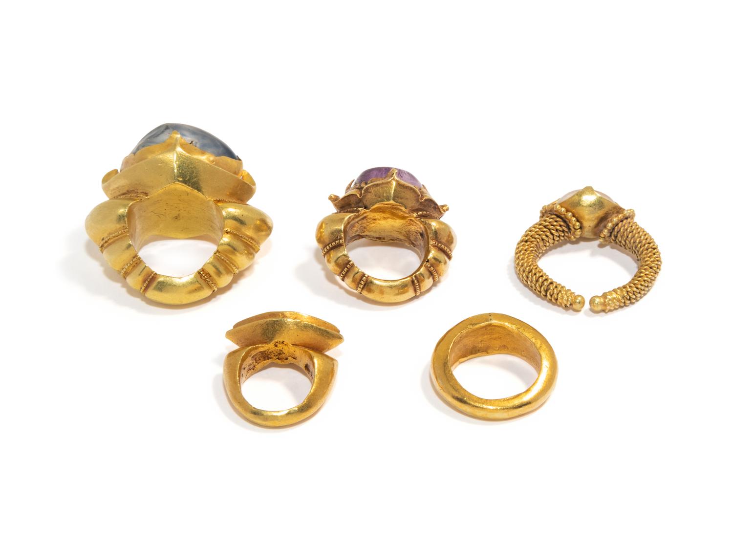Five Javanese Gold Finger Rings